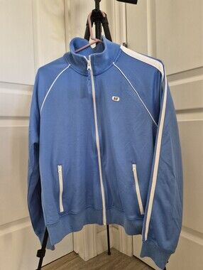 Blue Track Jacket with White Trim